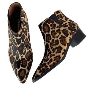 Antonio Melani Lavonnie Womens Ankle Booties Animal Print Calf Hair Sz 6…